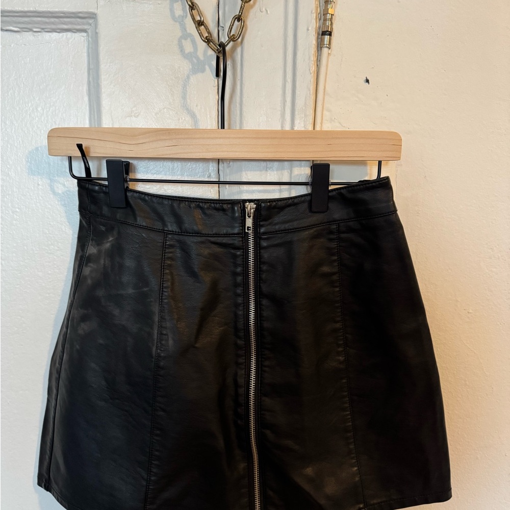 Black Leather Mini Skirt